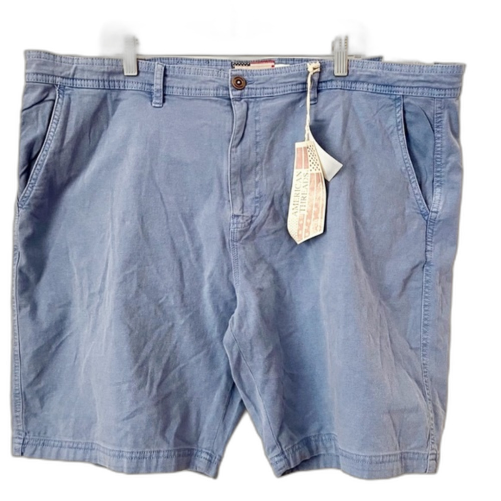 American Threads Mens Chino Shorts Vintage Indigo Light Blue Size 42 NWT